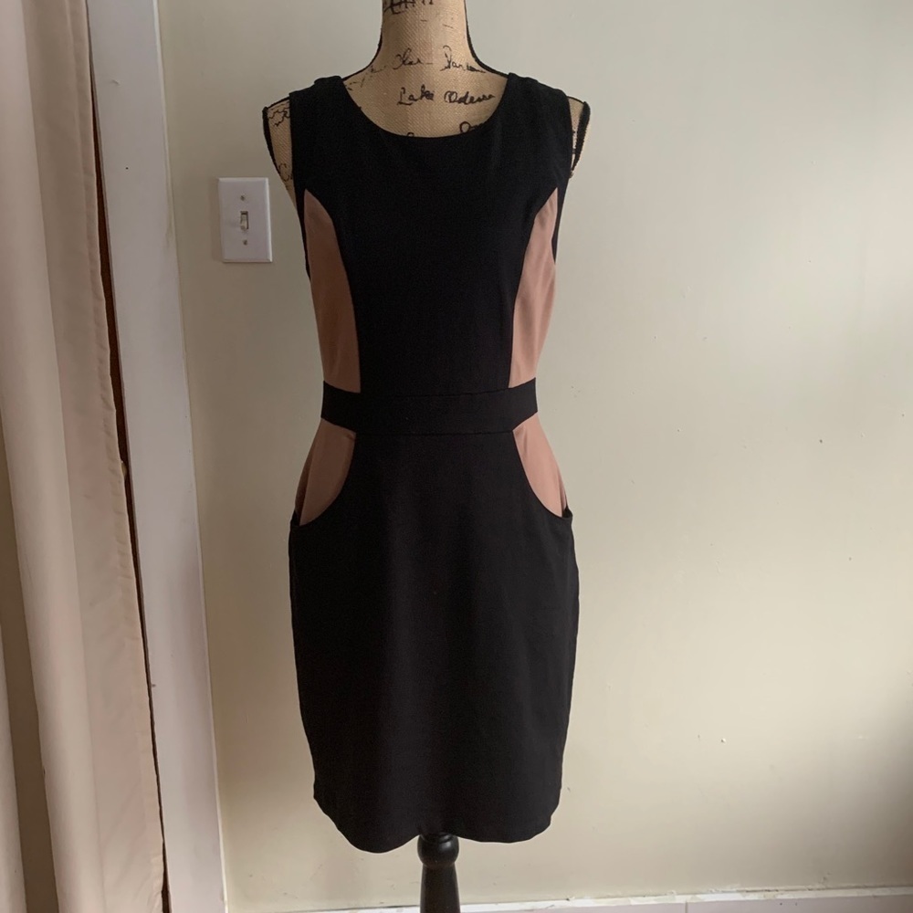 Tart colorblock black brown dress size L